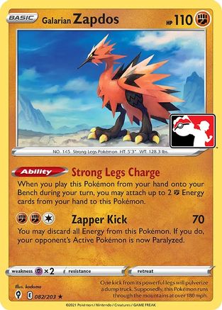 Galarian Zapdos (82) [Prize Pack Series Cards]