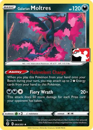 Galarian Moltres (93) [Prize Pack Series Cards]
