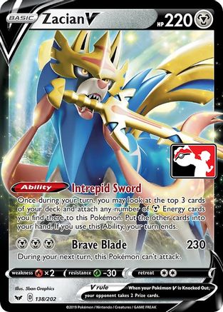 Zacian V (138) [Prize Pack Series Cards] Holofoil