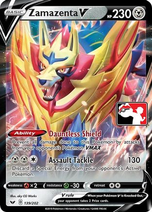 Zamazenta V - 139/202 (139) [Prize Pack Series Cards] Holofoil
