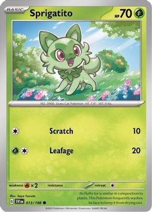 Sprigatito - 013/198 (Mirage Holo) (13) [Miscellaneous Cards & Products] Holofoil