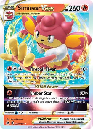 Simisear VSTAR (23) [Crown Zenith] Holofoil