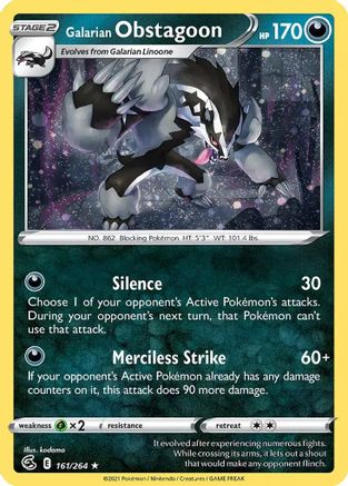 Galarian Obstagoon (Cosmos Holo) (161) [Miscellaneous Cards & Products] Holofoil
