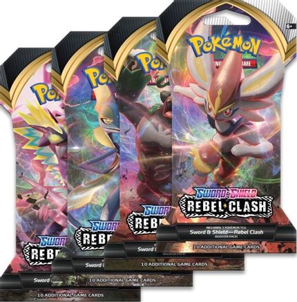 Pokemon Rebel Clash Sleeved Booster Pack Art Bundle [Set of 4]