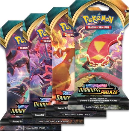 Pokemon Darkness Ablaze Sleeved Booster Pack Art Bundle [Set of 4]