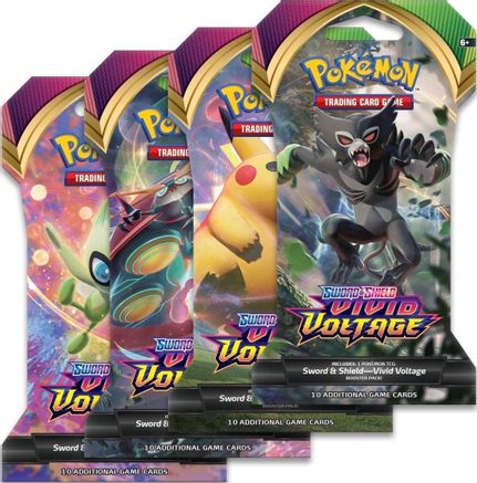 Pokemon Vivid Voltage Sleeved Booster Pack Art Bundle [Set of 4]