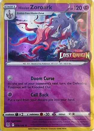 Hisuian Zoroark - 076/196 (Lost Origin Stamped) (76) [Miscellaneous Cards & Products] Holofoil