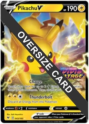 Pikachu V - 043/185 (Vivid Voltage Stamped) (43) [Jumbo Cards] Holofoil