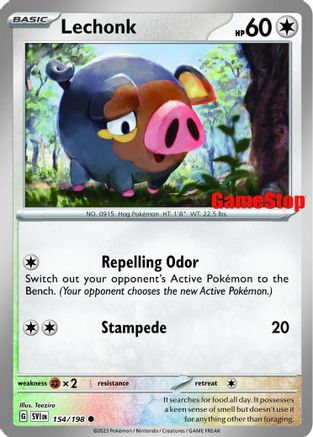 Lechonk - 154/198 (GameStop Promo) (154) [Miscellaneous Cards & Products] Reverse Holofoil