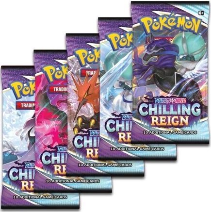 Pokemon Chilling Reign Booster Pack Art Bundle [Set of 5]