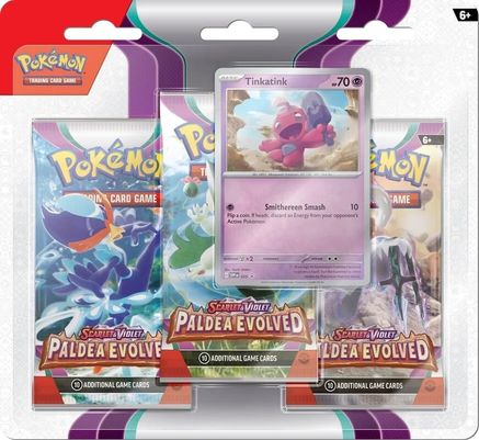 Pokemon Paldea Evolved 3 Pack Blister [Tinkatink]