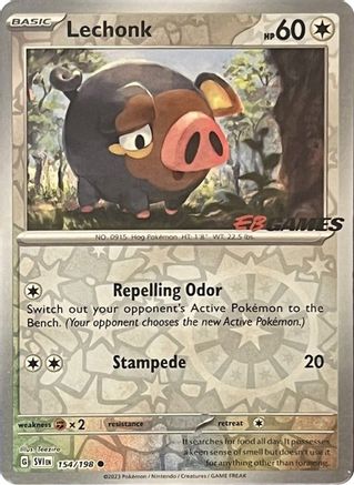 Lechonk - 154/198 (EB Games Promo) (154) [Miscellaneous Cards & Products] Reverse Holofoil