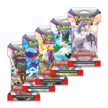 Pokemon Paldea Evolved Sleeved Booster Pack Art Bundle [Set of 5]
