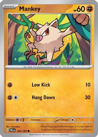 Mankey - 106/193 (Cosmos Holo) (106) [Miscellaneous Cards & Products] Holofoil