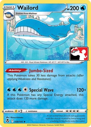 Wailord (38) [Prize Pack Series Cards] Holofoil