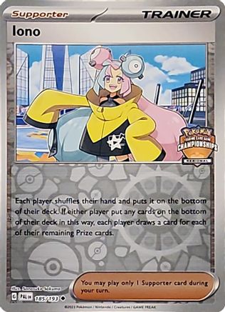 Iono - 185/193 (Regional Championships) (185) [League & Championship Cards] Reverse Holofoil