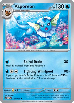 Vaporeon (134) [SV: Scarlet & Violet 151] Reverse Holofoil