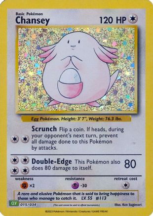 Chansey (15) [Trading Card Game Classic] Holofoil