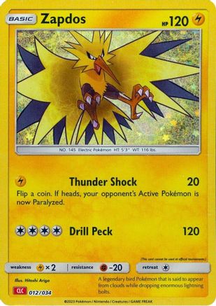 Zapdos (12) [Trading Card Game Classic] Holofoil