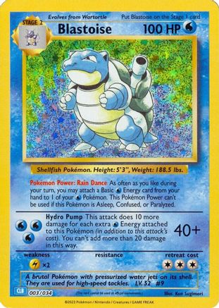 Blastoise (3) [Trading Card Game Classic] Holofoil