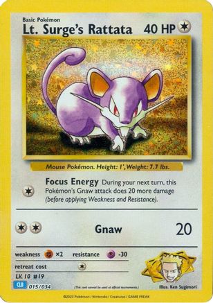 Lt. Surge's Rattata (15) [Trading Card Game Classic] Holofoil
