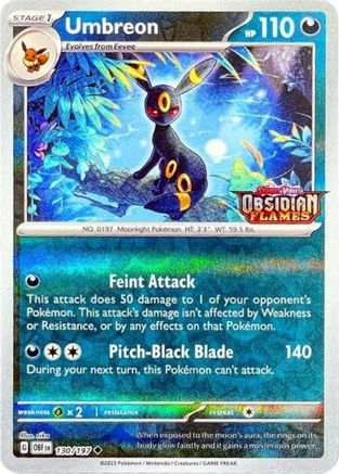 Umbreon (Obsidian Flames Stamped) (130) [Miscellaneous Cards & Products] Reverse Holofoil