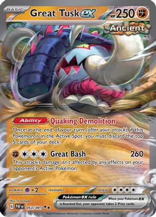 Great Tusk ex (53) [SV: Paldean Fates] Holofoil