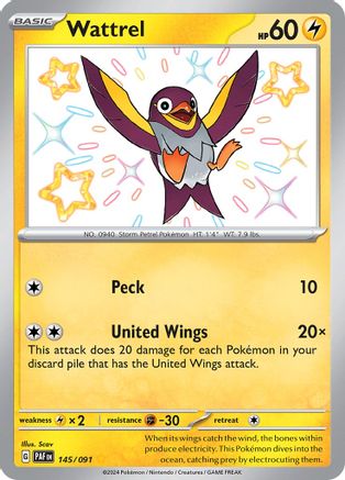 Wattrel (145) [SV: Paldean Fates] Holofoil