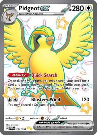 Pidgeot ex (221) [SV: Paldean Fates] Holofoil