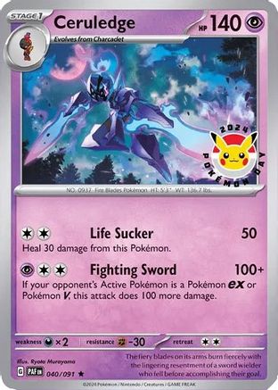 Ceruledge - 040/091 (Pokemon Day 2024) (Cosmos Holo) (40) [Miscellaneous Cards & Products] Holofoil