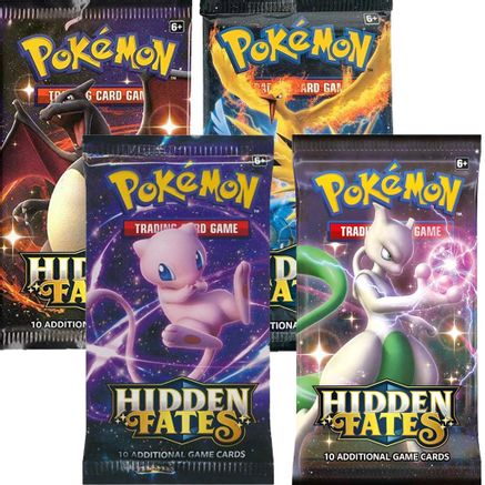 Pokemon Hidden Fates Booster Pack Art Bundle [Set of 4]