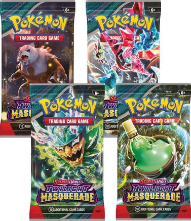 Pokemon Twilight Masquerade Booster Pack Art Bundle [Set of 4]