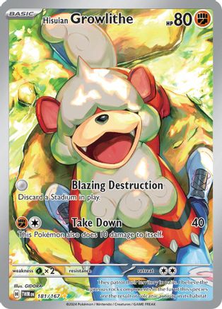 Hisuian Growlithe - 181/167 (181) [SV06: Twilight Masquerade] Holofoil