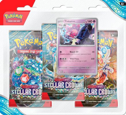 Pokemon Stellar Crown 3 Pack Blisters [Tinkaton]