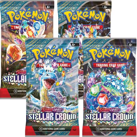Pokemon Stellar Crown Booster Pack Art Bundle [Set of 4]