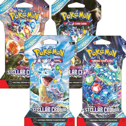 Pokemon Stellar Crown Sleeved Booster Pack Art Bundle [Set of 4]