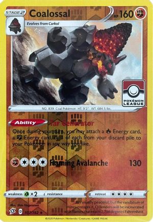 Coalossal - 107/192 (League Promo) (107) [League & Championship Cards] Reverse Holofoil