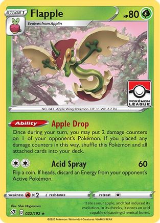 Flapple - 022/192 (League Promo) (22) [League & Championship Cards] Reverse Holofoil