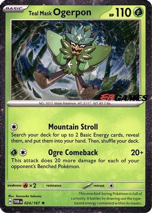 Teal Mask Ogerpon (Cosmos Holo) (EB Games Exclusive) (24) [Miscellaneous Cards & Products] Holofoil