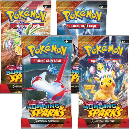 Pokemon Surging Sparks Booster Pack Art Bundle [Set of 4]