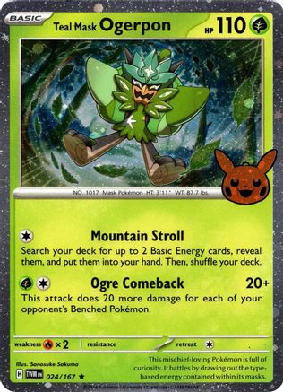 Teal Mask Ogerpon (Cosmos Holo) (24) [Trick or Trade BOOster Bundle 2024] Holofoil