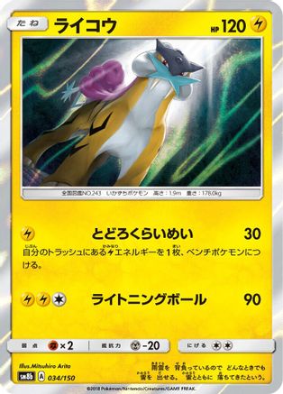 Raikou (034/150) [SM8b: GX Ultra Shiny] Holofoil