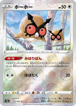 Hoothoot - 055/067 (Mirror Holofoil) (055/067) [S9a: Battle Region] Holofoil