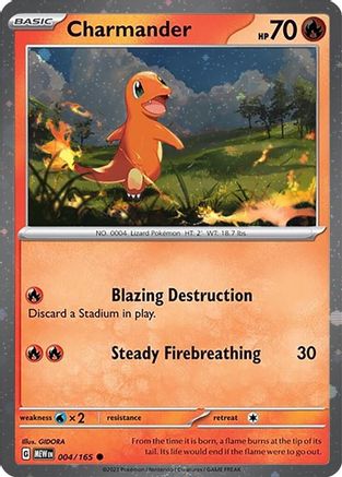 Charmander - 004/165 (Cosmos Holo) (4) [Miscellaneous Cards & Products] Holofoil