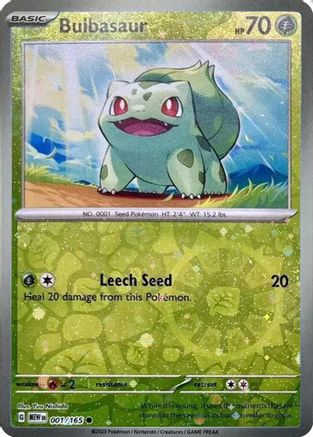 Bulbasaur - 001/165 (Reverse Cosmos Holo) (Costco Exclusive) (1) [Miscellaneous Cards & Products] Holofoil
