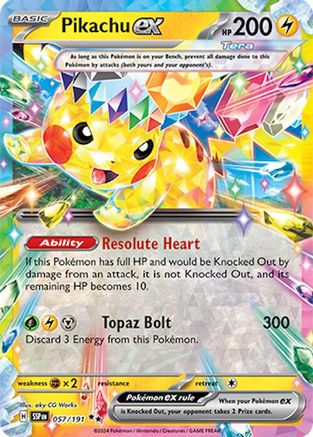 Pikachu ex - 057/191 (57) [SV08: Surging Sparks] Holofoil