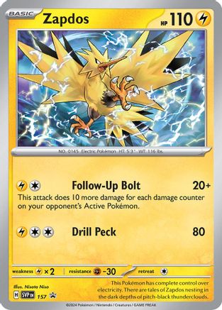 Zapdos - 157 (157) [SV: Scarlet & Violet Promo Cards] Holofoil