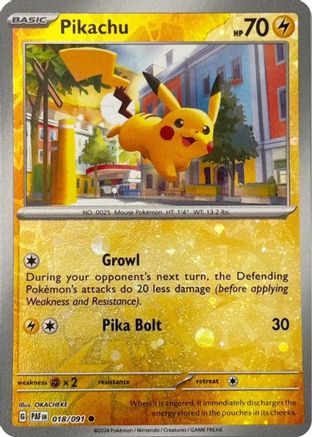 Pikachu - 018/091 (Reverse Cosmos Holo) (18) [Miscellaneous Cards & Products] Reverse Holofoil