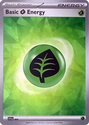 Basic Grass Energy (Cracked Ice Holo) (9) [SVE: Scarlet & Violet Energies] Holofoil