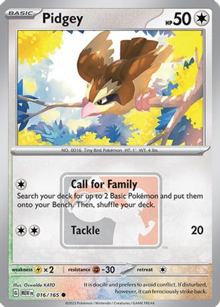 Pidgey - 016/165 (League Promo) (16) [League & Championship Cards] Reverse Holofoil